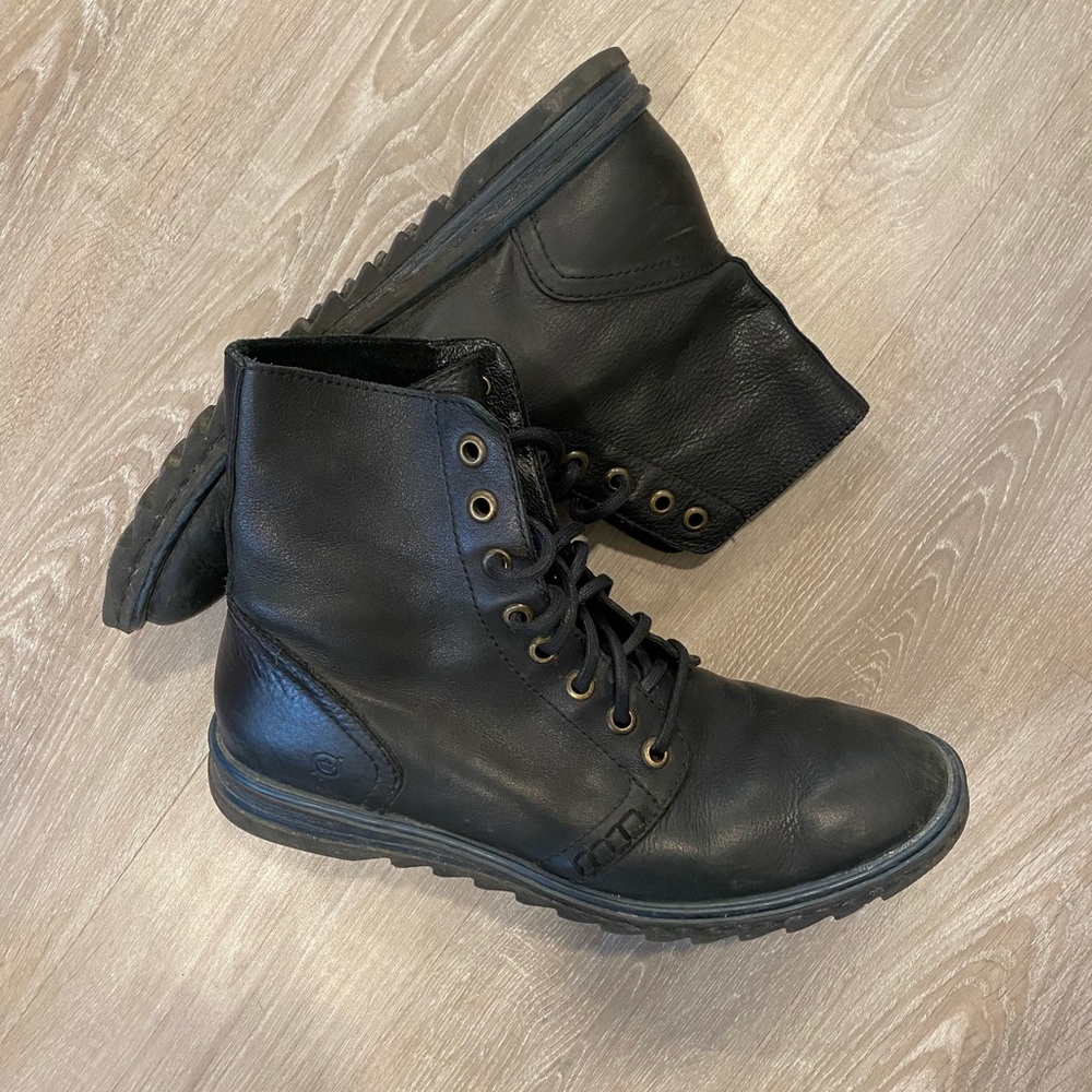 Black lace up boots
